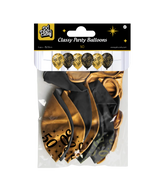 Ballonnen 50 Jaar Goud Zwart 30cm 6st